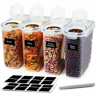 Cereal Dispenser Food Container Set of 4 Airtight Food Storage Pantry Organiser